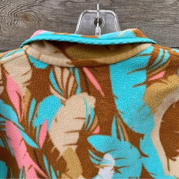 Patagonia Lightweight Synchilla Womens M Snap T Pullover Fleece Feather Print - Picture 9 of 16